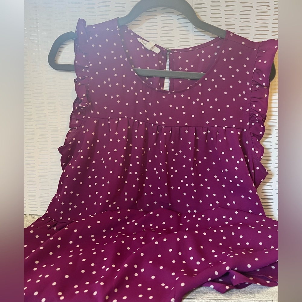 Purple Polka Dot Blouse